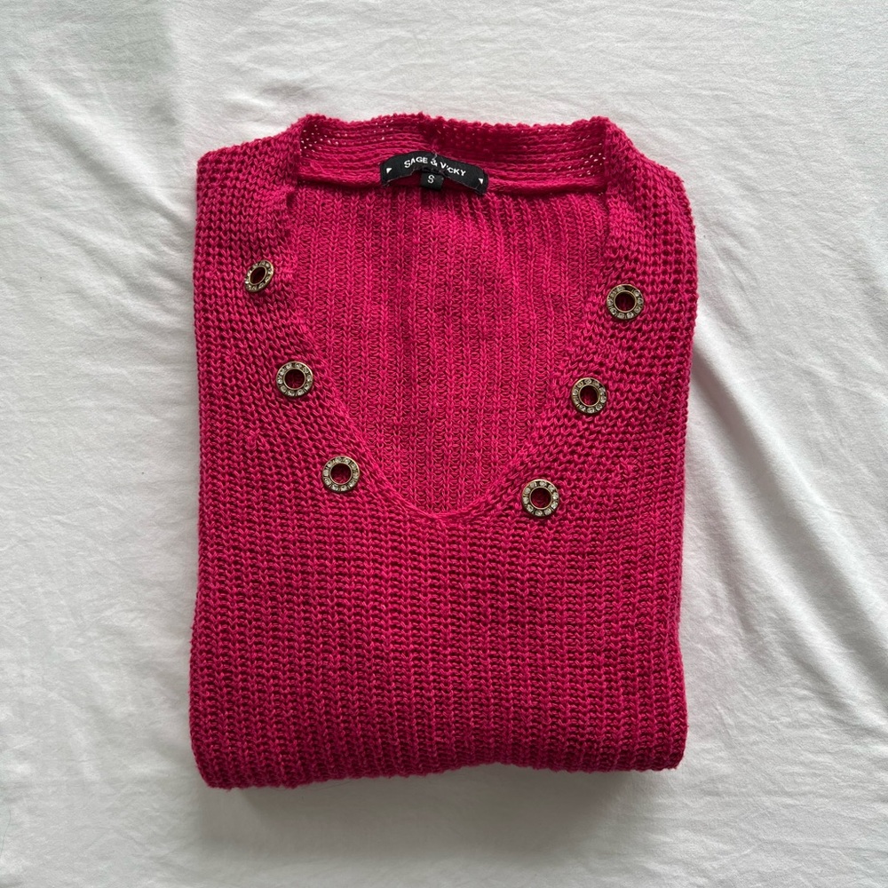 Pink knit sweater